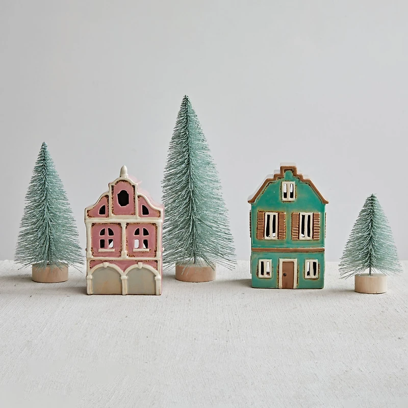 Hello Honey® 7.5" Mint & White Stoneware House Décor Accent