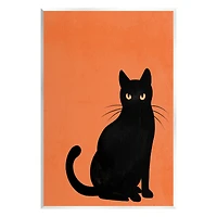Stupell Industries Bold Black Cat Silhouette Wall Plaque Art
