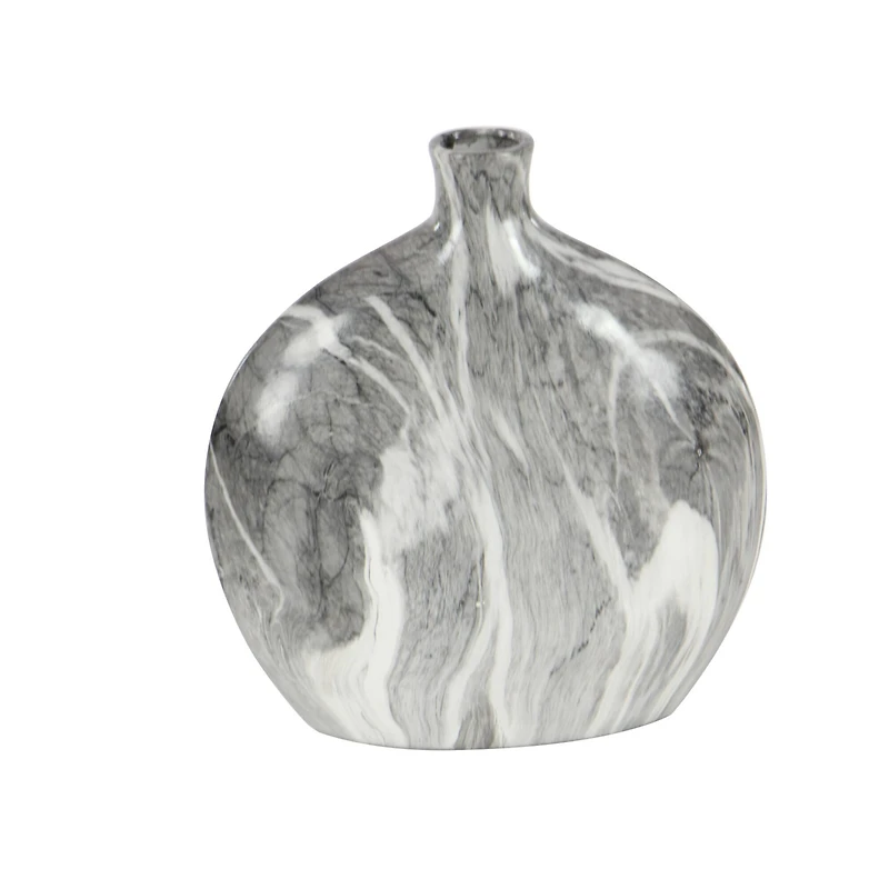 13" Marble Stoneware Contemporary Vase Set