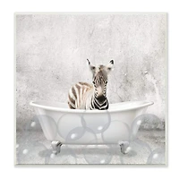 Stupell Industries Baby Zebra Bath Time Cute Animal Design,12" x 12"