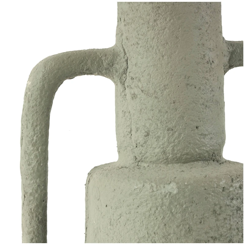 16" Light Gray Paper Mache Textured Vase