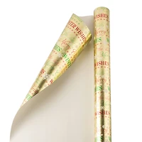 JAM Paper Gold Winter Wishes Gift Wrap