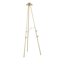 55.25" Gold Metal Large Foldable 2-Tier Display Easel with Scroll Finial