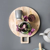 Hello Honey® Mango Wood Cutting Board with Brass Trim Handle