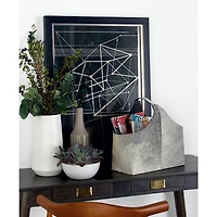 White Leather Modern Magazine Rack Holder