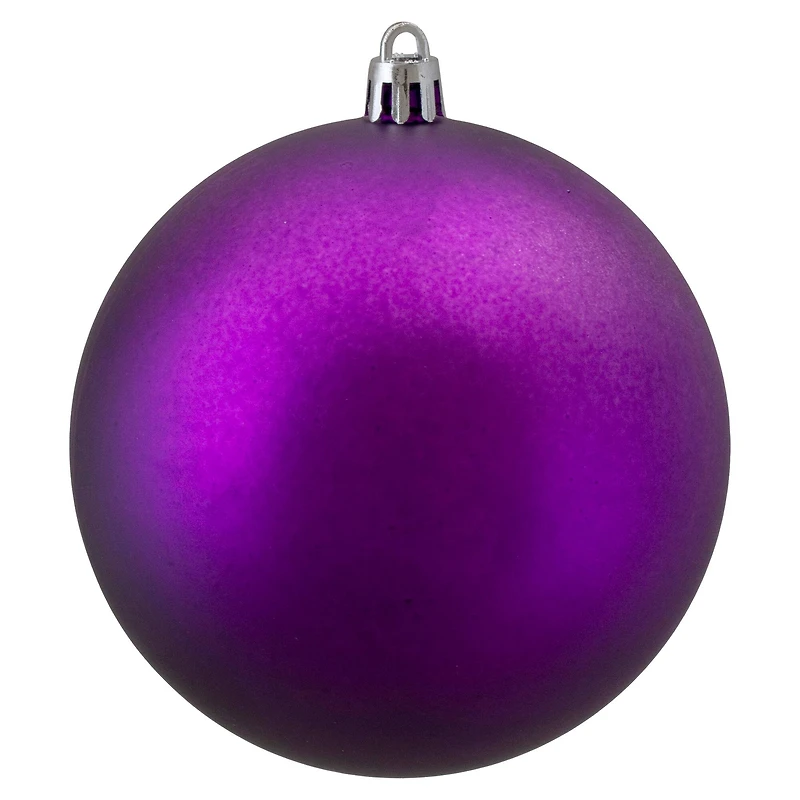 12ct. 4" Matte Purple Shatterproof Christmas Ball Ornaments