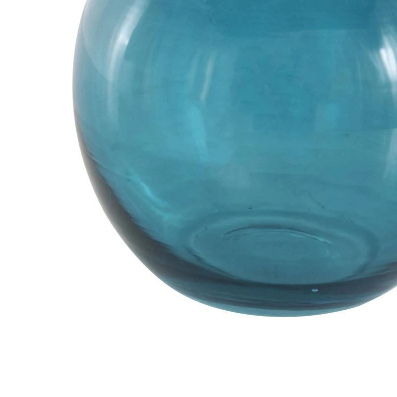 Blue & Gold Geometric Glass Vase Set