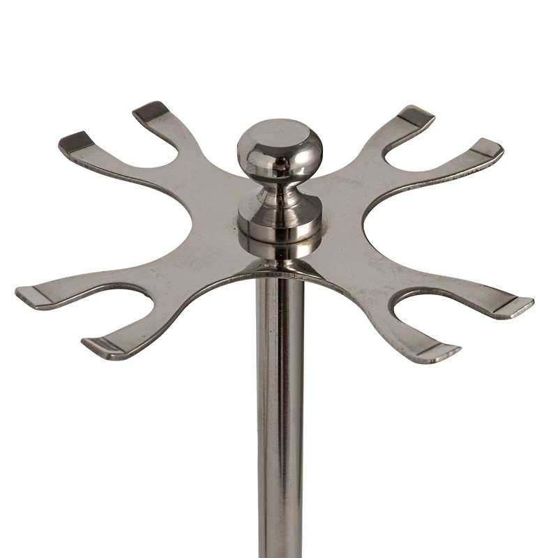 Hello Honey 5-Piece Stainless Steel and Mango Wood Bar Tools with Stand, Nickel Finish and Natural