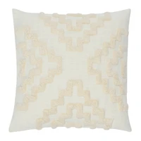 Hello Honey® Cotton Tufted Pillow with Pattern and Chambray Back