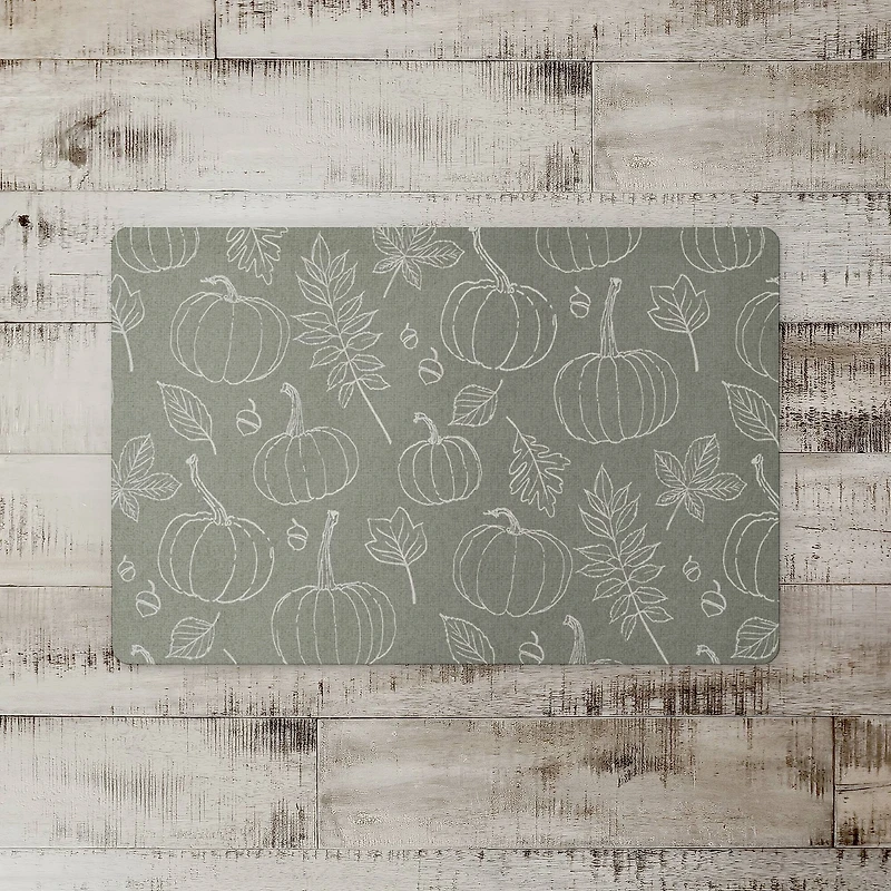 Green Fall Pattern Floor Mat