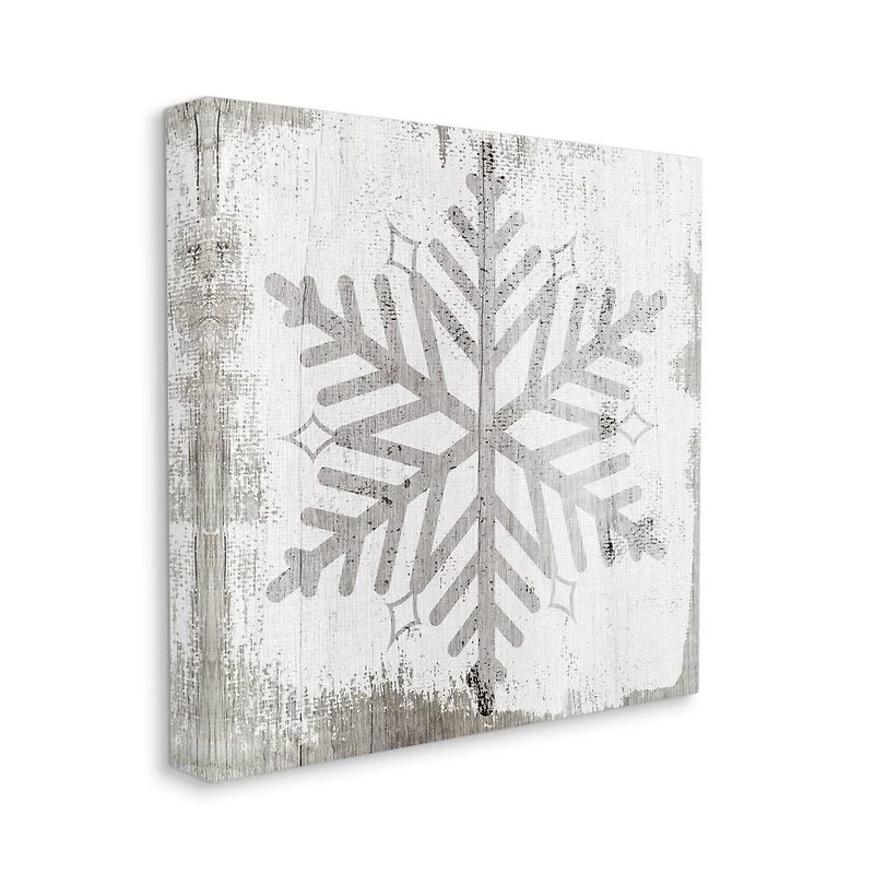 Stupell Industries Winter Nature Snowflake Shape Canvas Wall Art