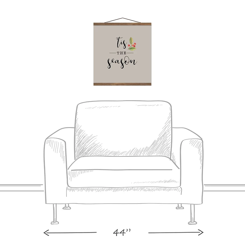 Tis the Season Hanging Canvas in Teak Frame