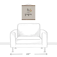 Tis the Season Hanging Canvas in Teak Frame