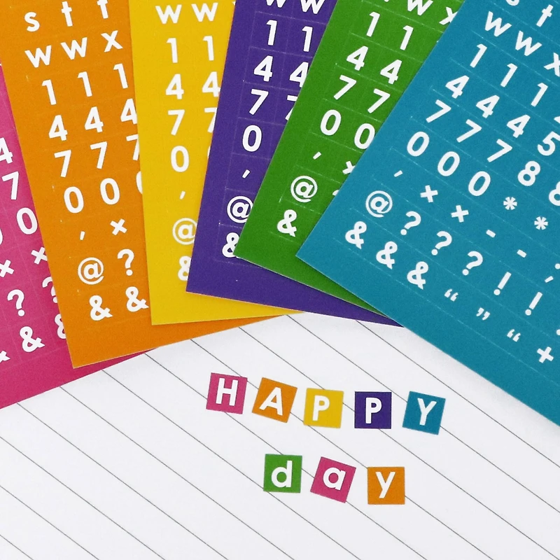 Bright Small Squares Alphabet & Number Stickers by Recollections™