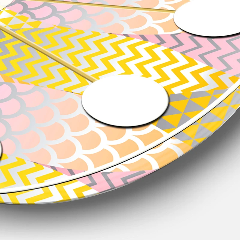 Designart 'Golden Geometrical Fish Scale Mid-Century Modern Wall Clock