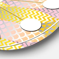 Designart 'Golden Geometrical Fish Scale Mid-Century Modern Wall Clock