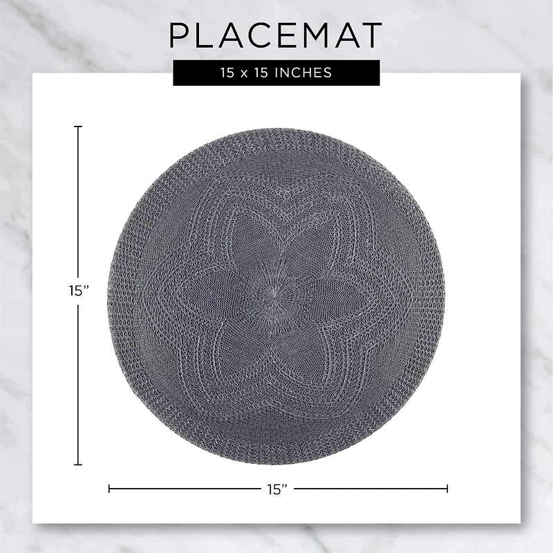 DII® 15" Round Natural Lattice Woven Placemat Set, 6ct.