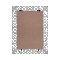 Habitat Calie 25" Distressed Gray Mirror with Carved Botanical Frame