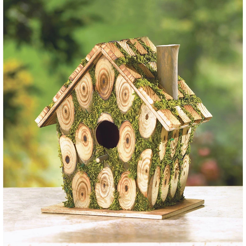 8" Moss-Edged Birdhouse