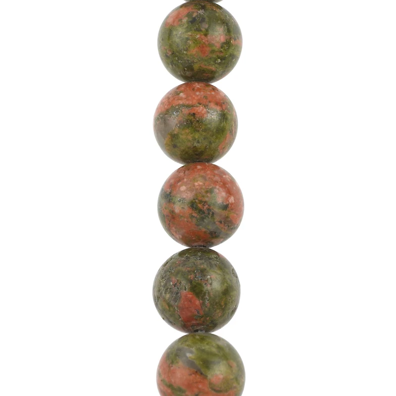 Green & Orange Unakite Round Beads, 10mm by Bead Landing™