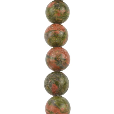 Green & Orange Unakite Round Beads, 10mm by Bead Landing™