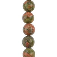 Green & Orange Unakite Round Beads, 10mm by Bead Landing™