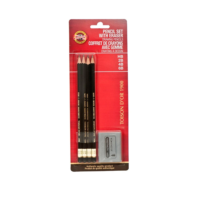 Koh-I-Noor® 4 Piece Pencil Set with Eraser