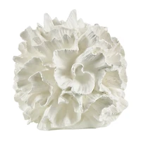 9" Cream Resin Coral Textured Sculpture