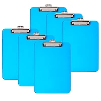 Charles Leonard Neon Blue Letter Size Plastic Clipboard, 6ct.