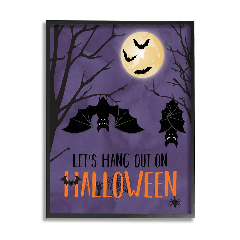 Stupell Industries Let's Hang Halloween Bats Framed Giclee Art