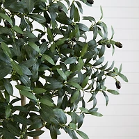 6ft. Artificial Olive Tree with White Decorative Planter
