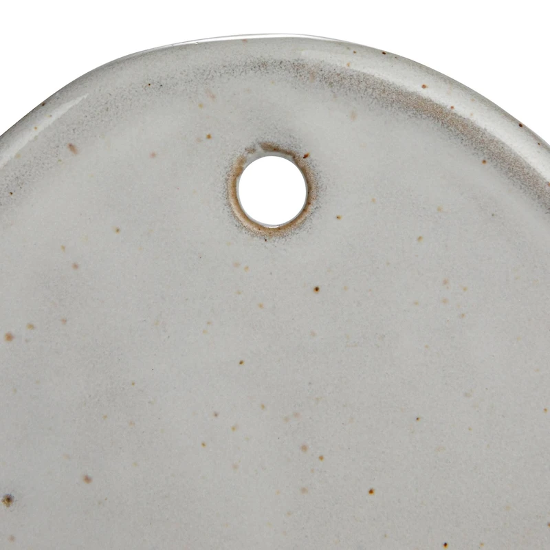 Hello Honey® 9" White Stoneware Wall Vase with 2 Shelves & Reactive Glaze