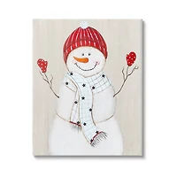 Stupell Industries 30" x 40" Seasonal Smiling Snowman Canvas Wall Art