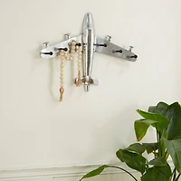 Silver Aluminum Contemporary Wall Hook