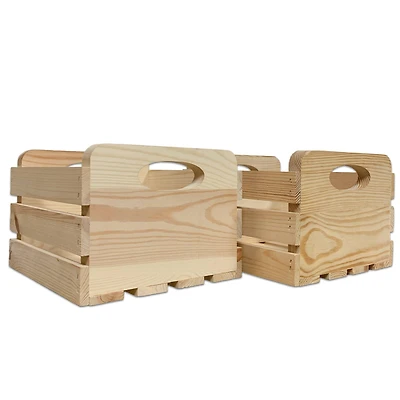 Wilson® Enterprises 8" x 7" x 5.5" Pine Handle Crates, 2ct.