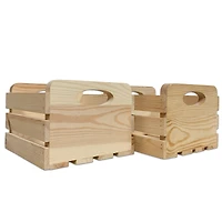 Wilson® Enterprises 8" x 7" x 5.5" Pine Handle Crates, 2ct.