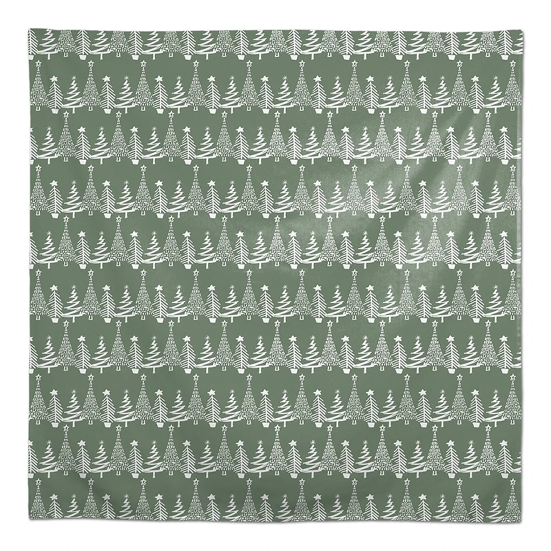 58'' Sage Christmas Tree Pattern Tablecloth