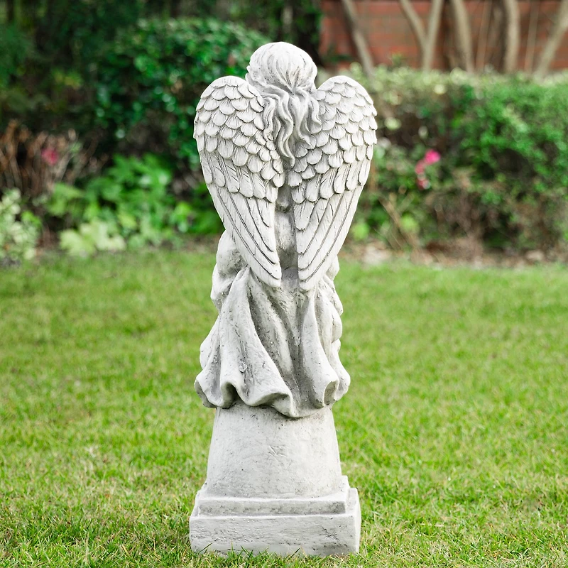 Glitzhome® 31" Angel Garden Bird Feeder Statue