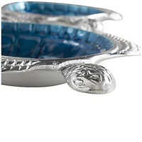 Blue Aluminum Metal Turtle Enameled Decorative Bowls, 2ct.
