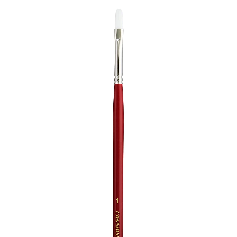 Connoisseur® White Taklon Brush All Media Long Handle Filbert Brush