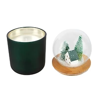 Green Snow Globe Lid Scented Pillar Candle by Ashland®