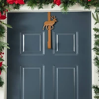 Glitzhome® 14" Christmas Metal Tree & Reindeer Wreath Hanger Set