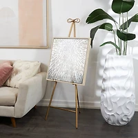 Gold Metal Tall Adjustable Floor Easel with Bow Top