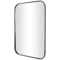 36" Silver Chain Link Framed Wall Mirror