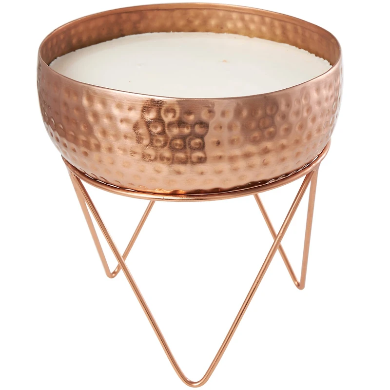 Vanilla Marshmallow Scented 4-Wick Candle in Copper Tripod Bowl