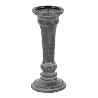Black Mango Wood Traditional Candle Holder Set