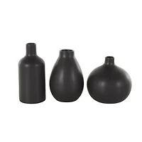 Black Minimal Ceramic Vase Set