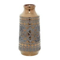 Gold Porcelain Contemporary Vase 18" x 8" x 8"