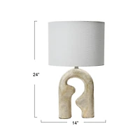 Hello Honey® 24" Abstract Sculptural Table Lamp with Drum Shade