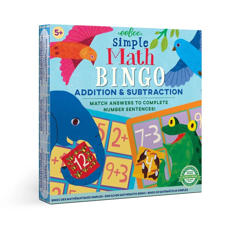 eeBoo Simple Addition & Subtraction Math Bingo Game